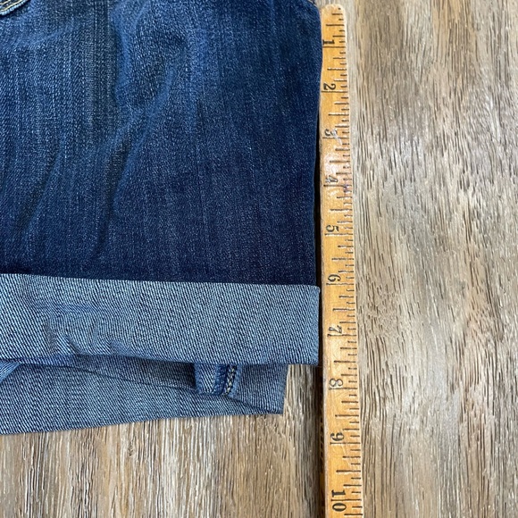 American Eagle Outfitters Dark Blue Rolled Cuff Denim Shorts Bermuda Sz 14 Mid - Picture 6 of 8